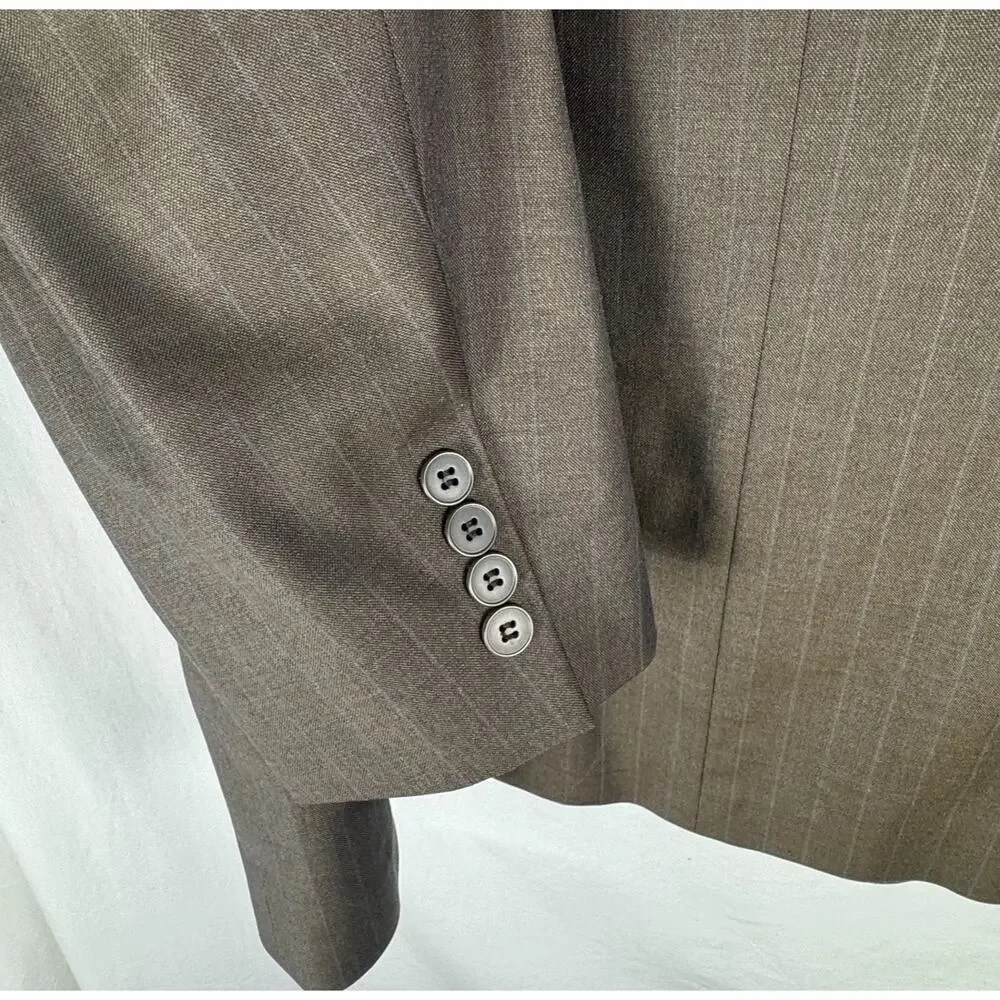 Vintage Oscar de la Renta Wool Blazer 44S Pinstrip Sport Coat, Classic, Designer